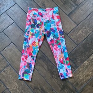 Zyia floral crop light-n-tight leggings